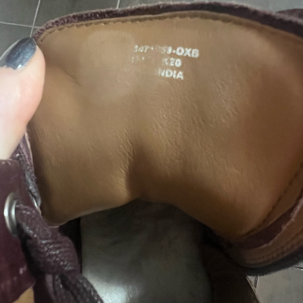 Frye Women's Burgundy Leather Combat Boots - Picture 6 of 10